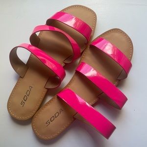 Hot Pink Soda Sandals